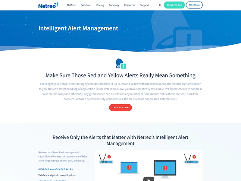 Intelligent alerts page