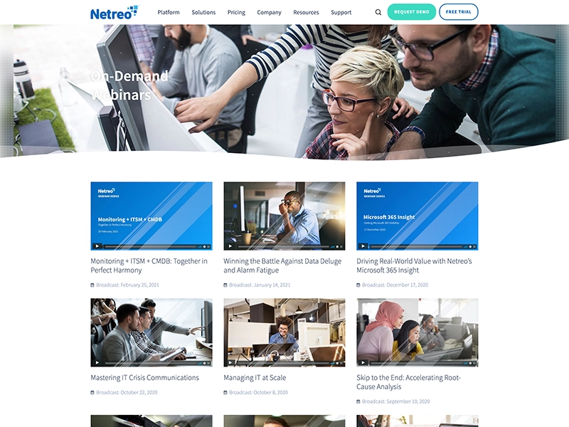 On-demand webinars page