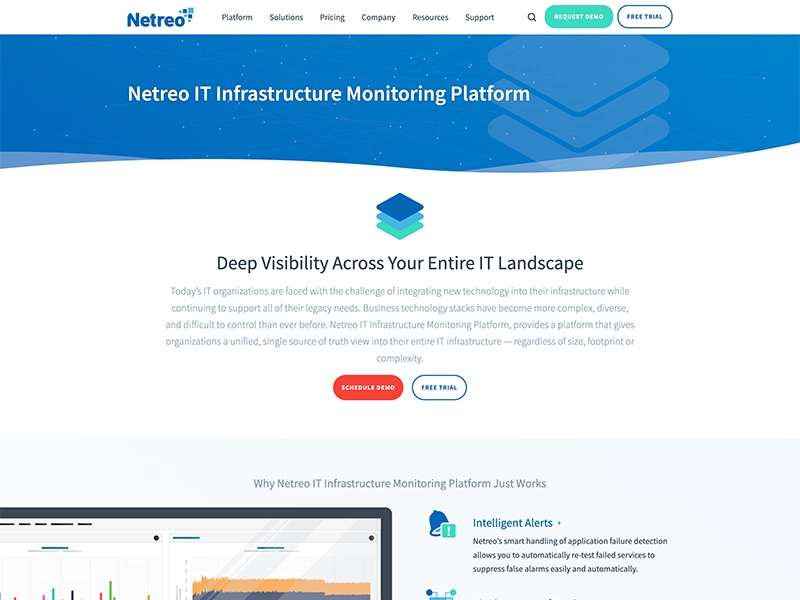 Netreo platform page